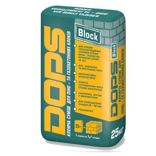 Зимовий клей для газобетону Dops Block